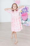 Mila & Rose Blushing Bows 3/4 Sleeve Pocket Twirl Dress