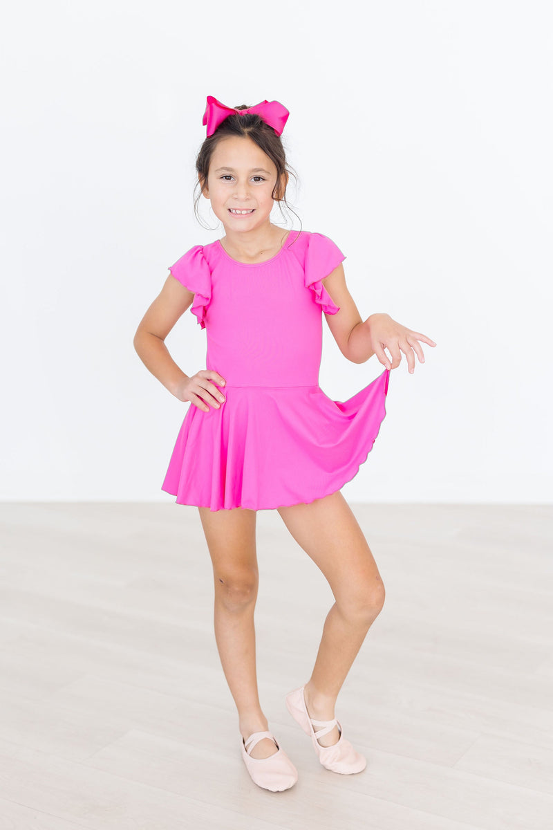 Mila & Rose Hot Pink S/S Twirl Leotard