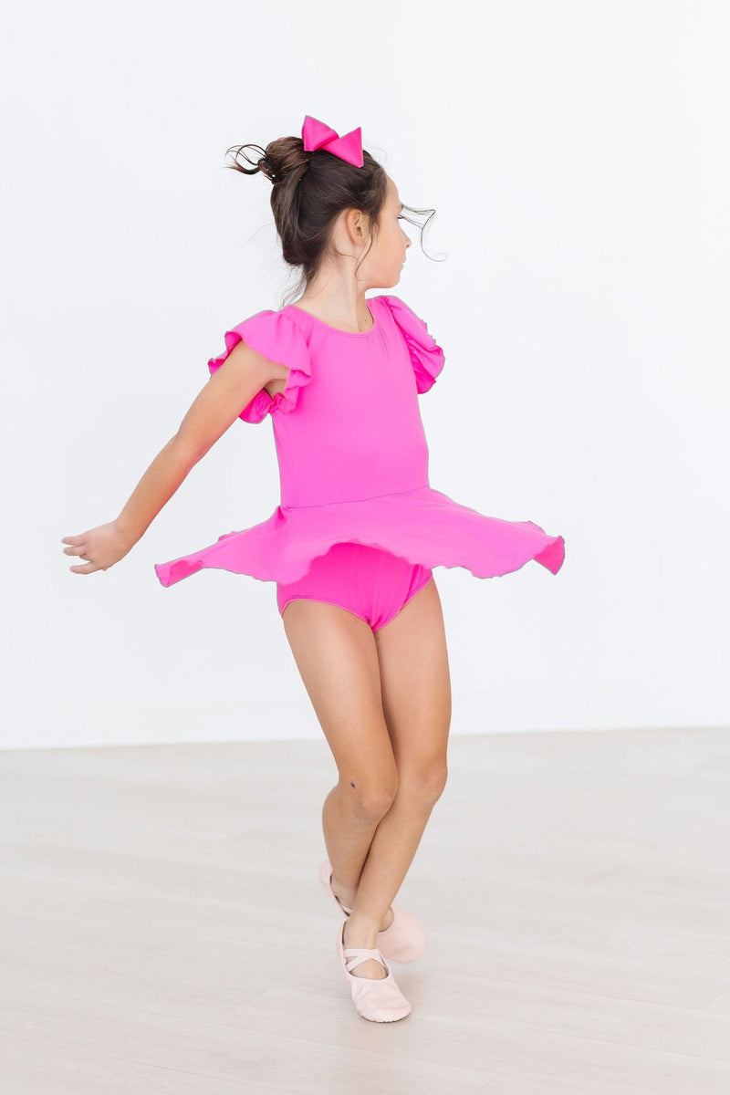 Mila & Rose Hot Pink S/S Twirl Leotard