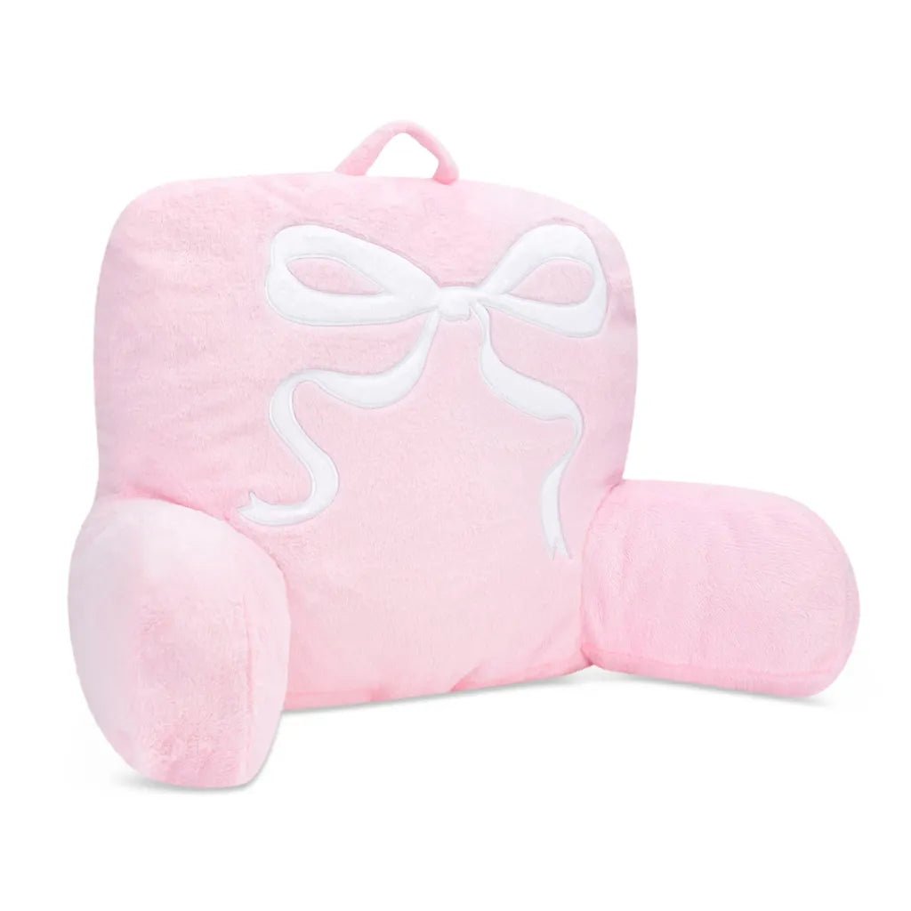 Iscream Pink Ribbon Bow Fur Lounge Pillow - Baby Biz