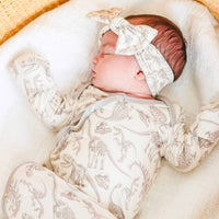 Copper Pearl Newborn Knotted Gown | Jurassic Park Fossils