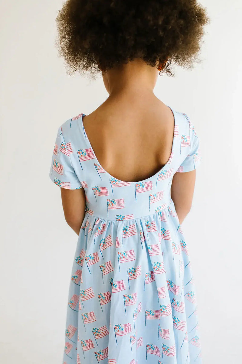 Classic Twirl in Blue Flags