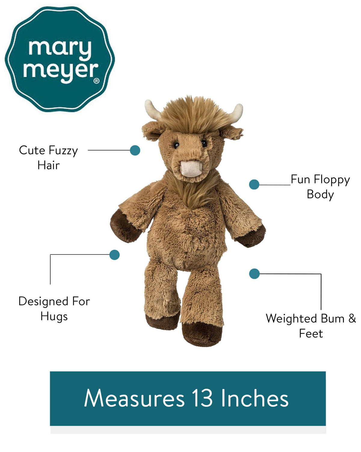 Mary Meyer Marshmallow Hagrid Highland Cow – 13″ - Baby Biz