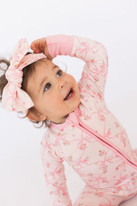 In My Jammers Rosie Bow Zipper Romper