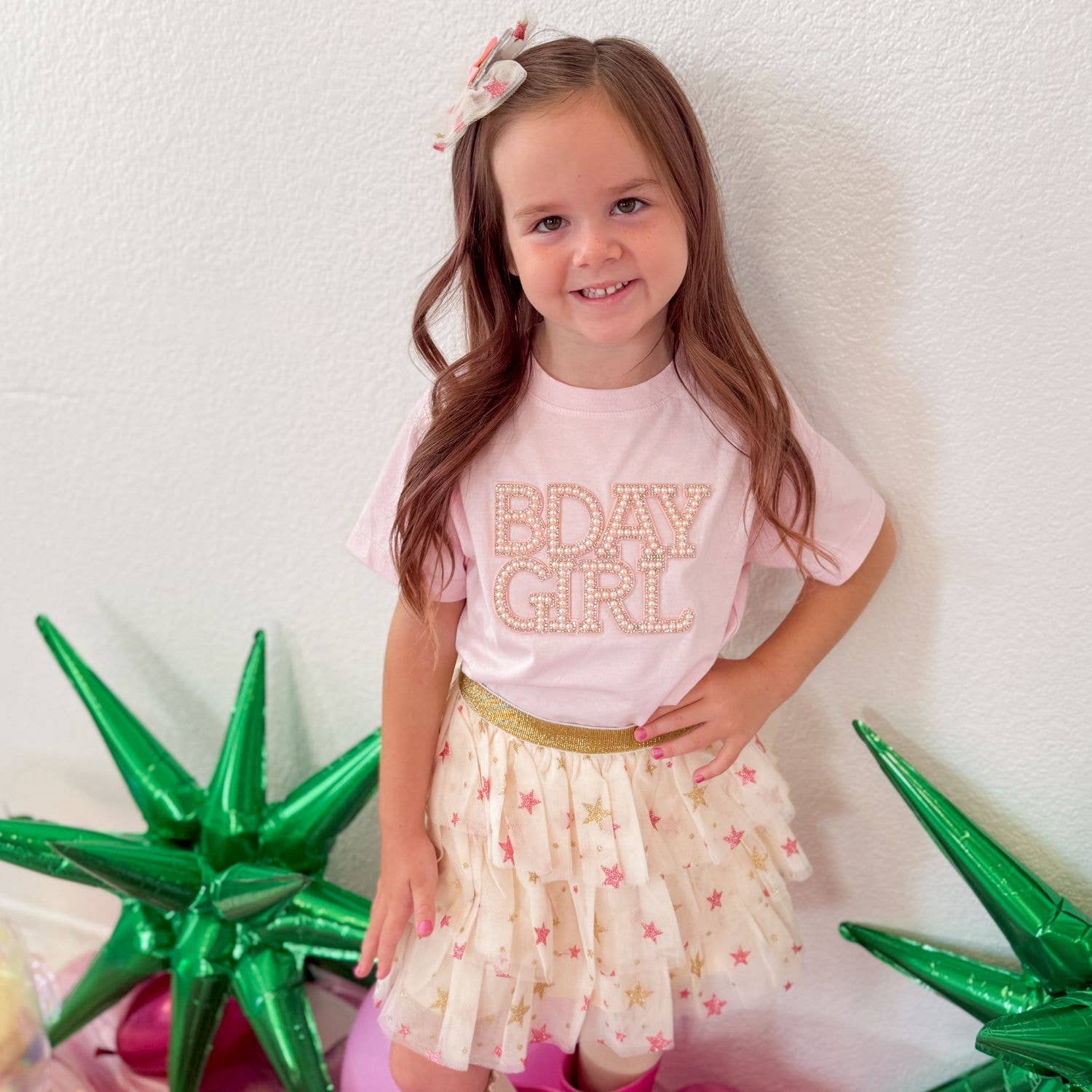 Pearl BDay Girl Patch Short Sleeve T-Shirt - Kids Clothing