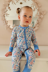 In My Jammers Lily Floral Zipper Romper