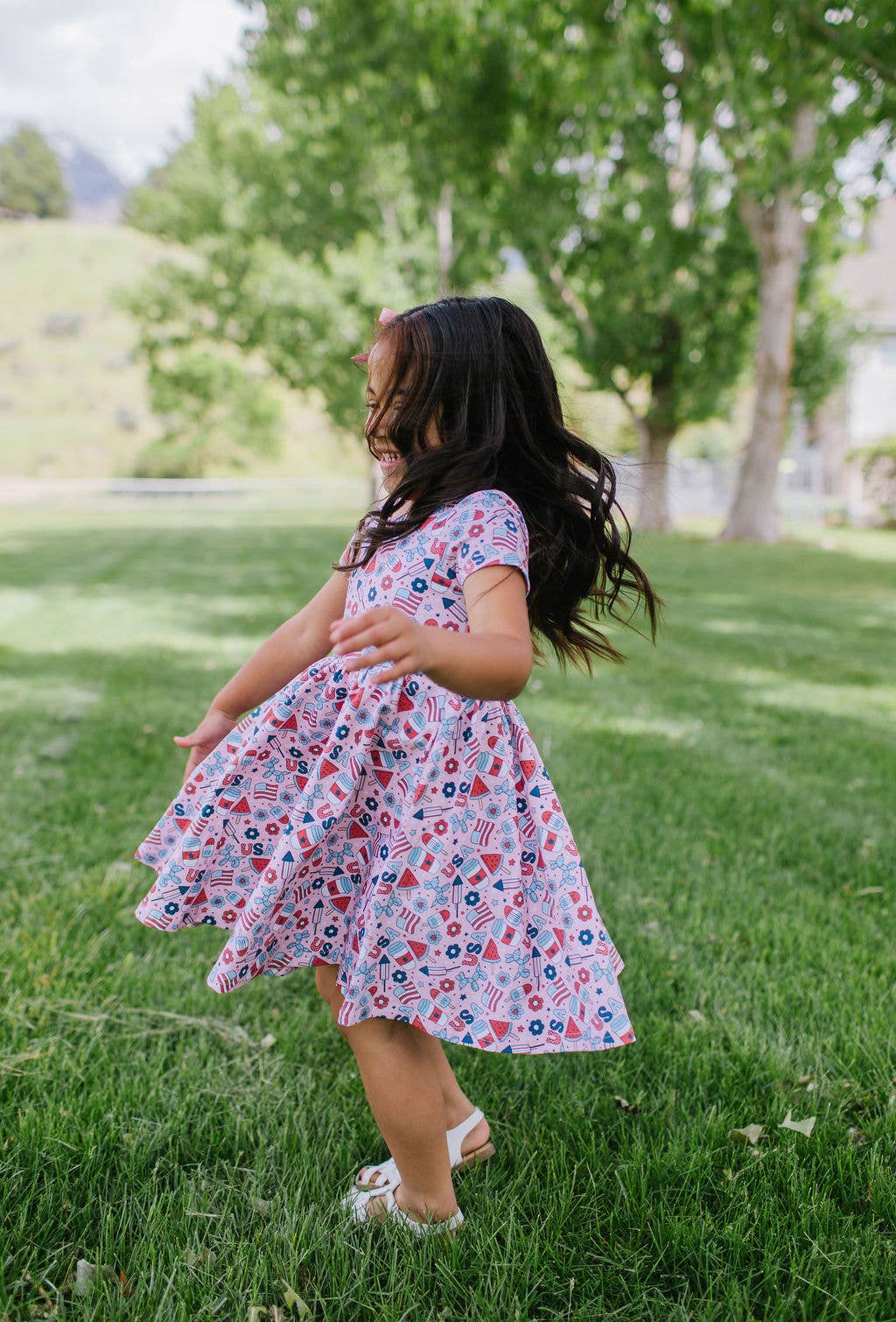 Classic Twirl Dress in Pink Celebration