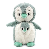 Les Ptipotos Iglou Penguin Plush Toy Mother And Her Mint Green Baby