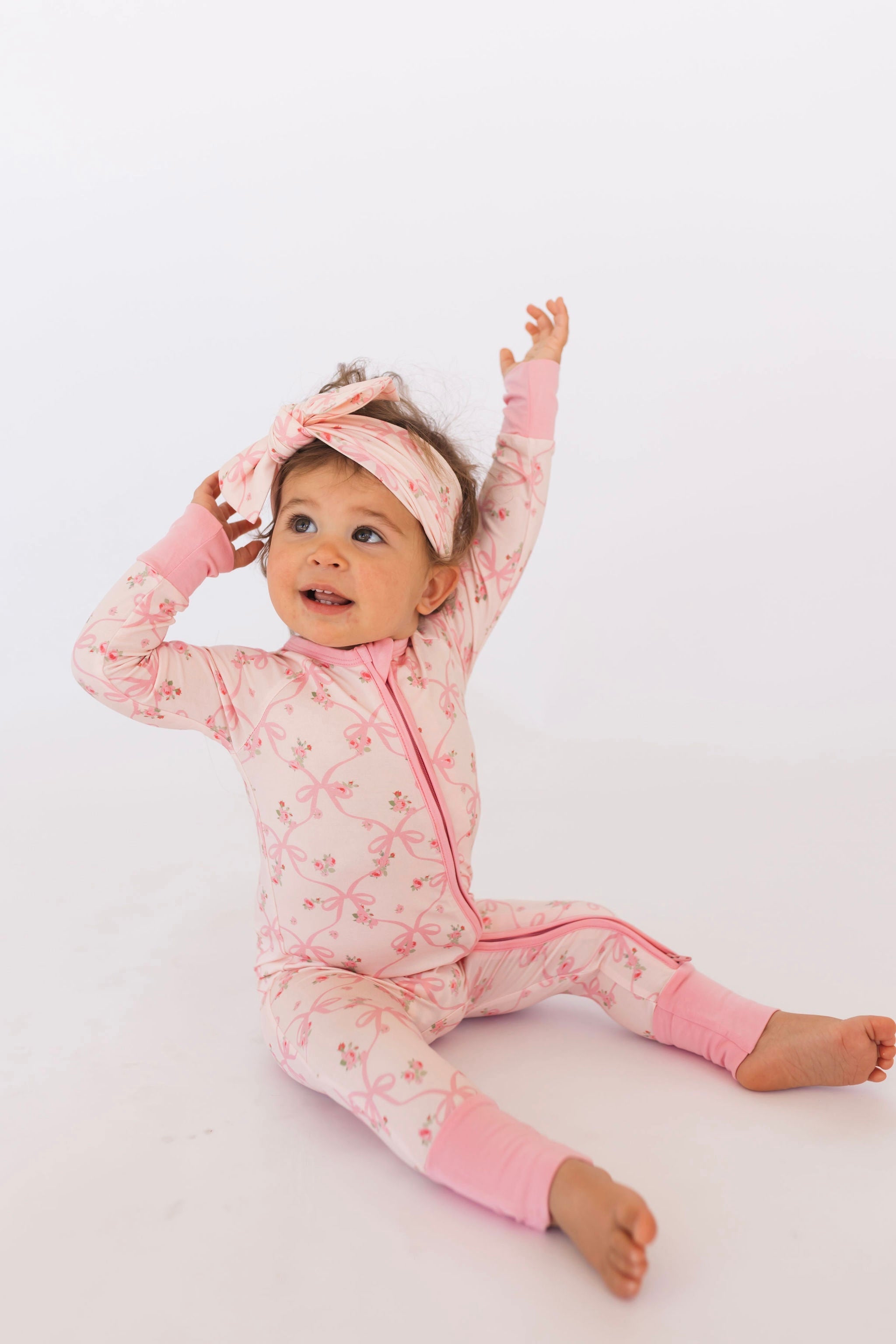 In My Jammers Rosie Bow Zipper Romper
