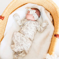 Copper Pearl Newborn Knotted Gown | Jurassic Park Fossils