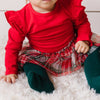 Christmas Plaid Long Sleeve Tutu Bodysuit - Holiday Baby