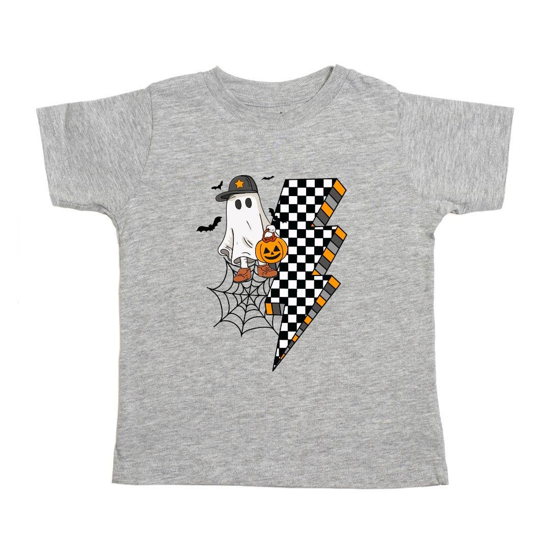 Checker Ghost Halloween Short Sleeve T-Shirt - Boys Clothing: 2T