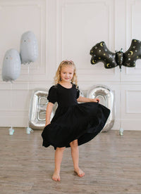 Puff Dress in Midnight