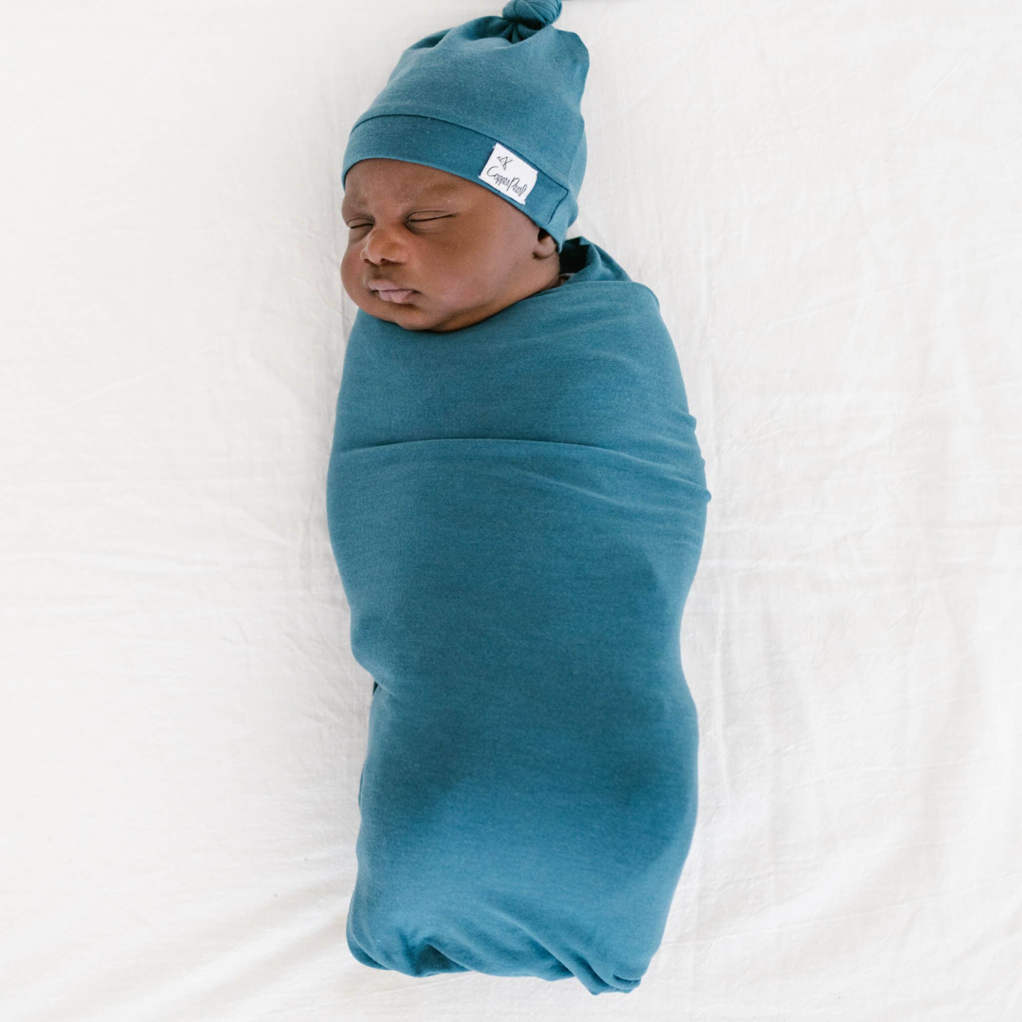 Copper Pearl Knit Swaddle Blanket | Steel