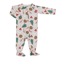 Santa's Cookie Pink Zipper Footie