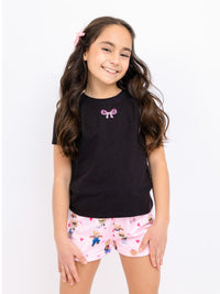Preppy Goose Sequin Bow Short Sleeve Tee