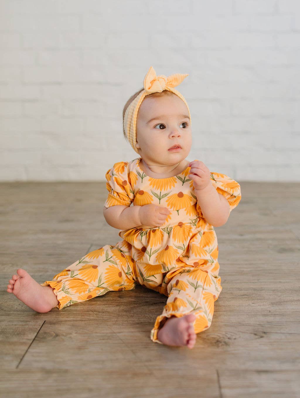 Ollie Jay Puffed Rosie Romper in Sunflower