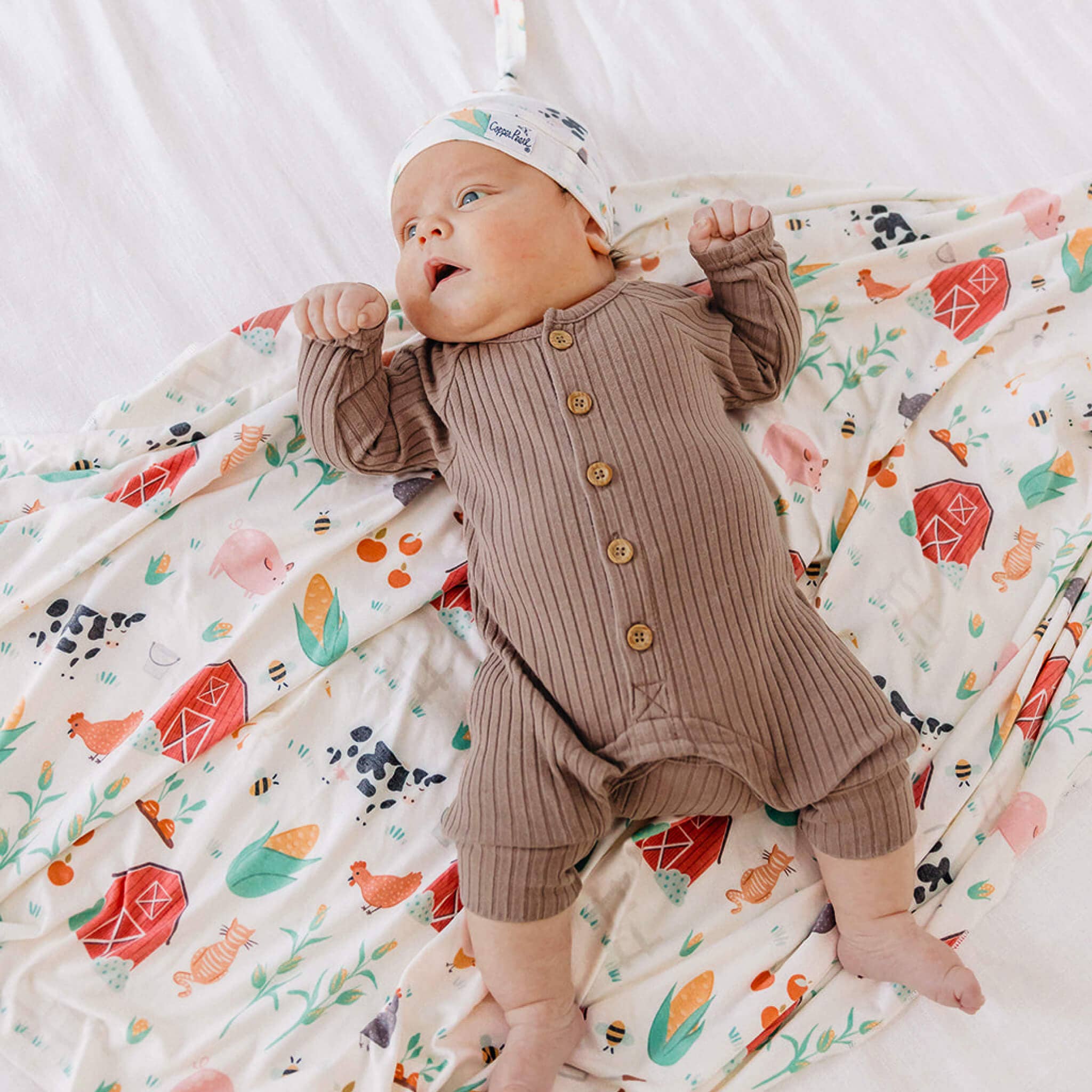 Copper Pearl Knit Swaddle Blanket | Farmstead