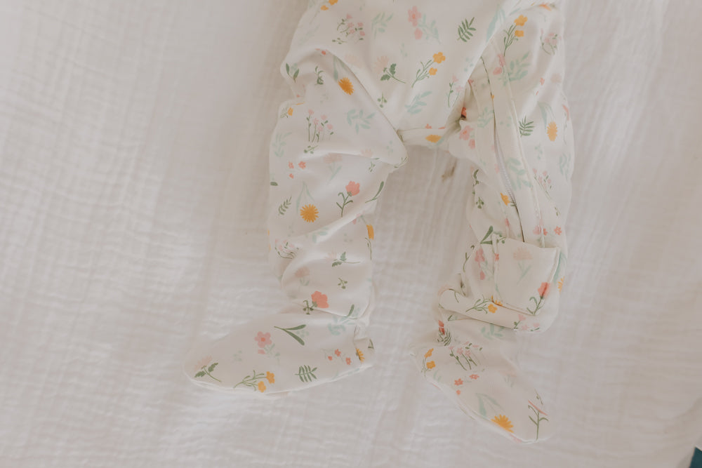 Copper Pearl Zip-Up Footie Pajama | Mabel