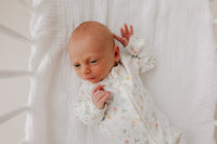 Copper Pearl Zip-Up Footie Pajama | Mabel