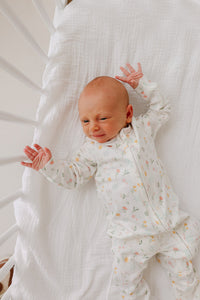 Copper Pearl Zip-Up Footie Pajama | Mabel