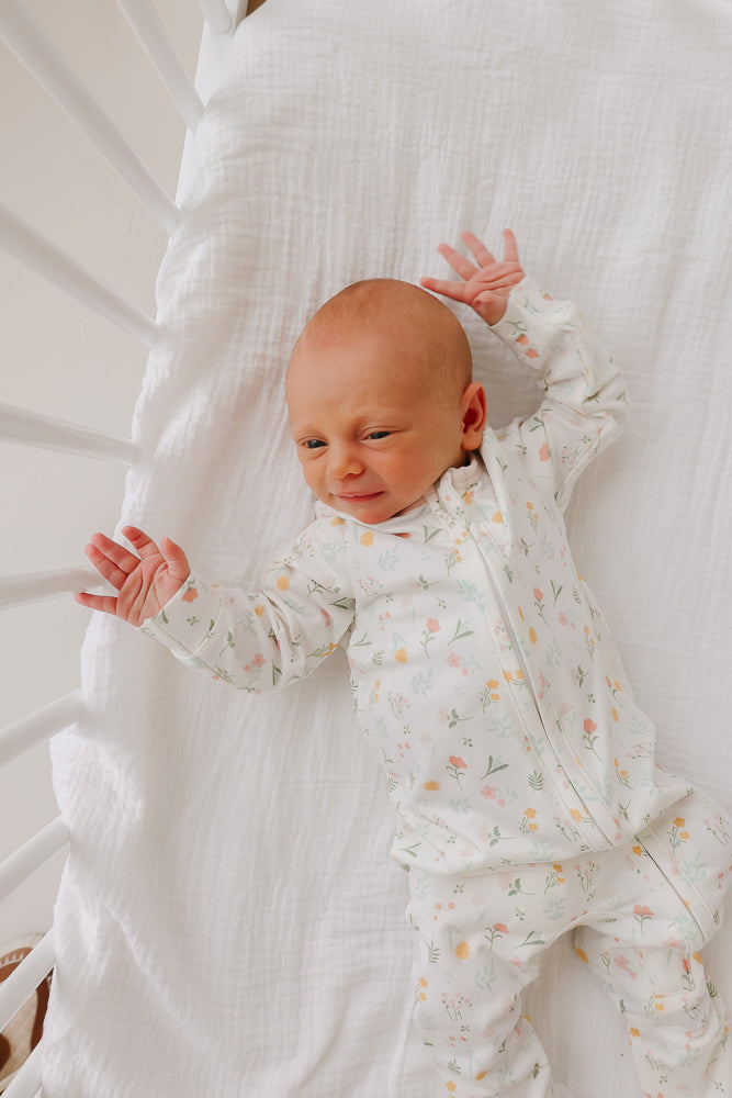 Copper Pearl Zip-Up Footie Pajama | Mabel