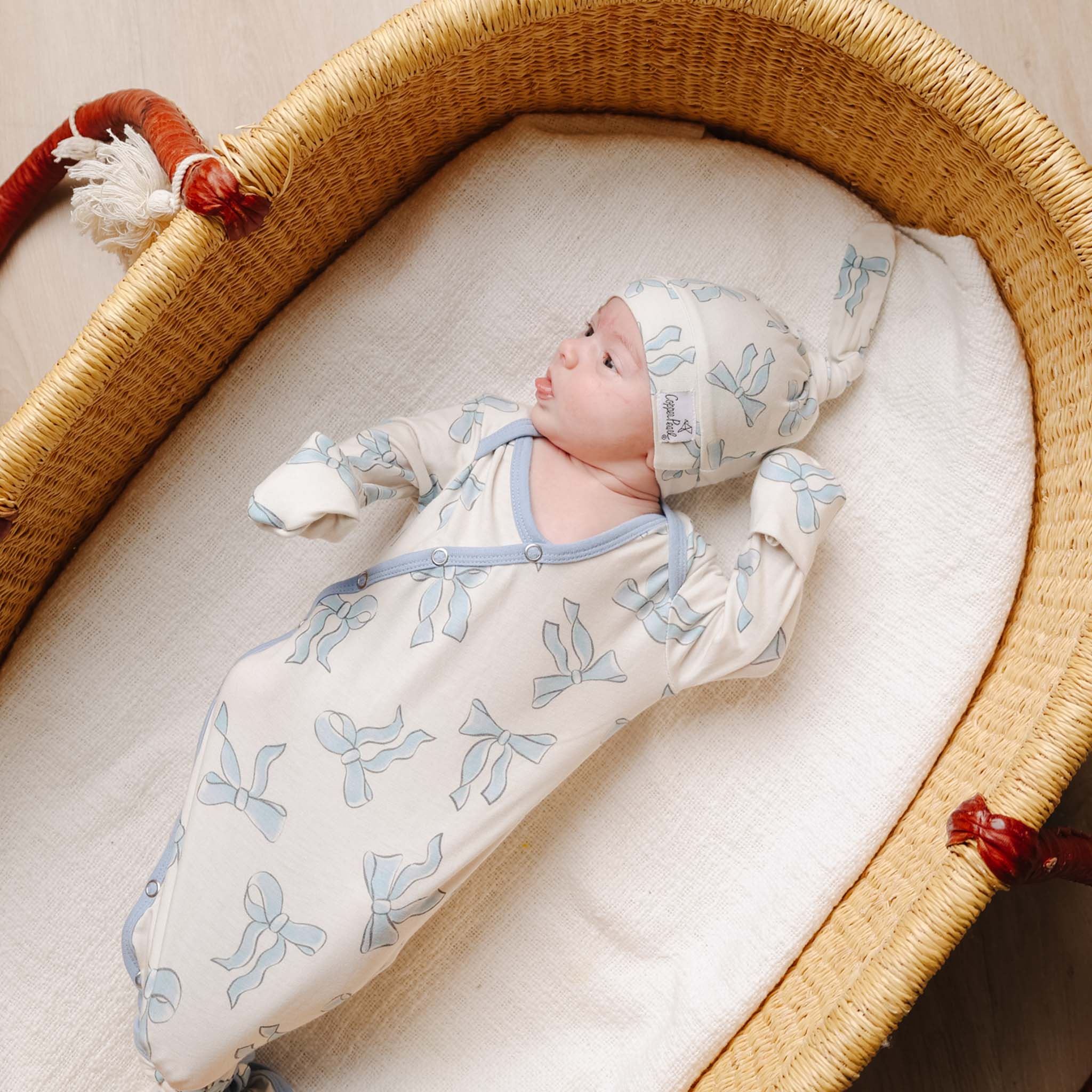 Copper Pearl Newborn Knotted Gown | Daphne