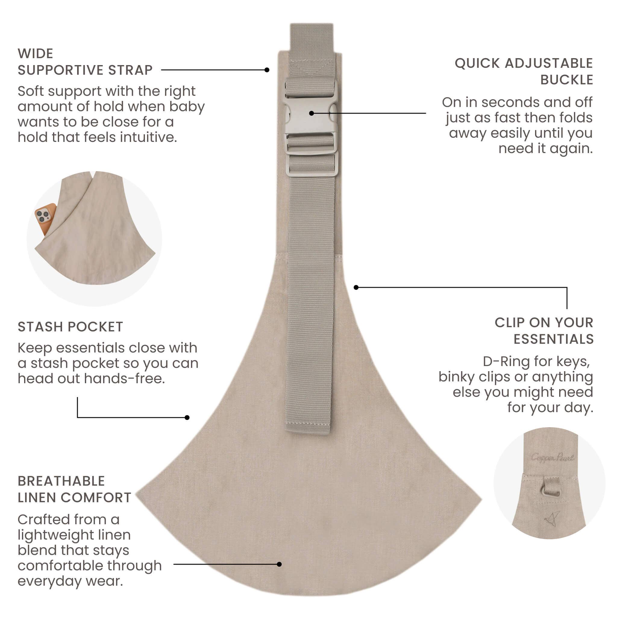 Everyday Sling Carrier - Taupe