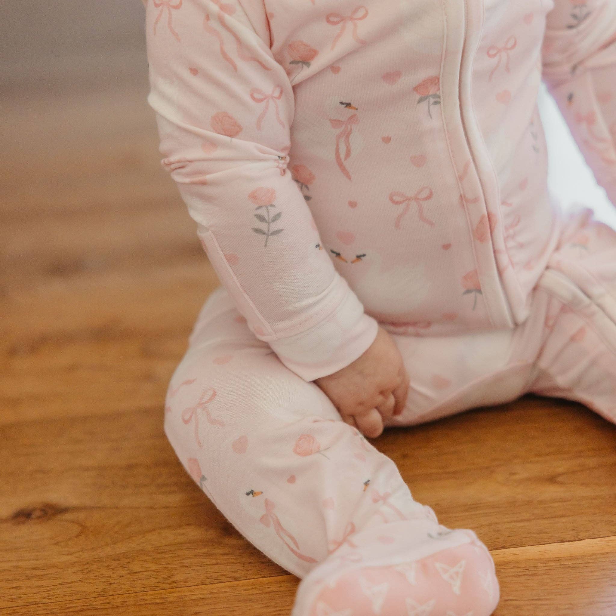 Copper PearlZip-Up Footie Pajama | Adelia
