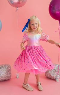 Diana Dress in Pink Confetti Lamé