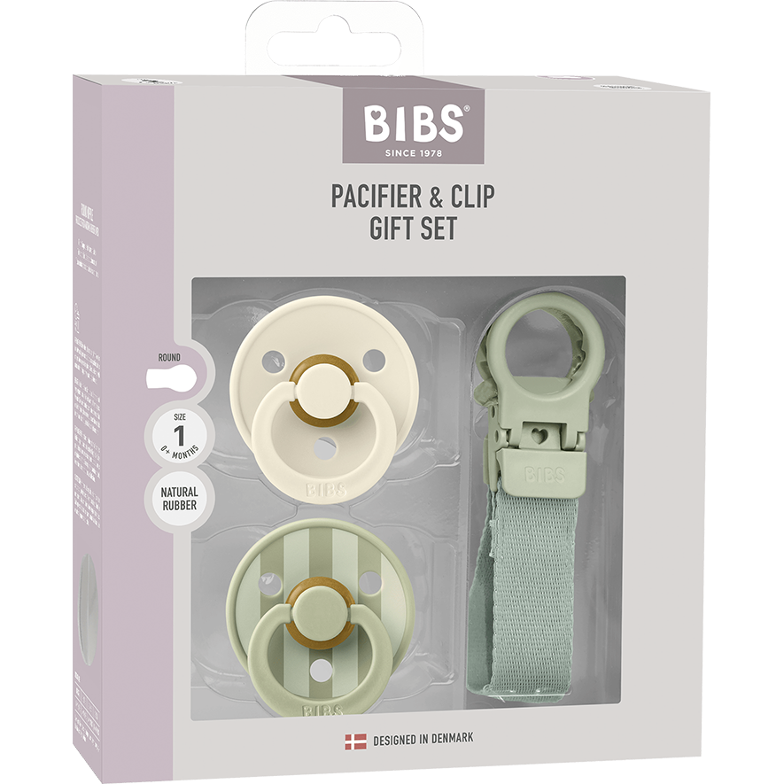BIBS Colour Pacifier & Loop Clip Gift Set