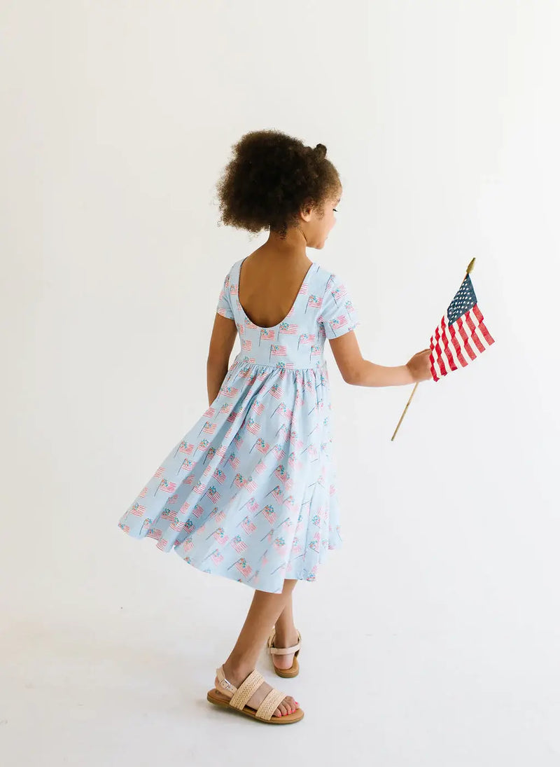 Classic Twirl in Blue Flags