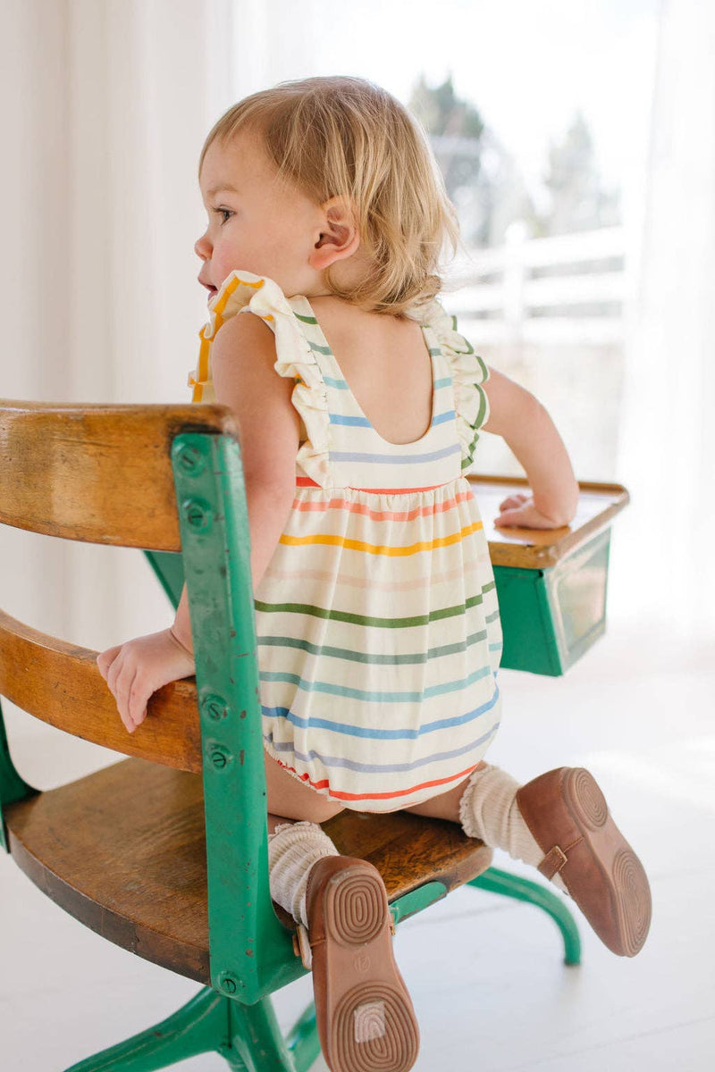 Amelia Romper in Primary Stripe