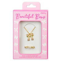Iscream Beautiful Bows Ring And Necklace Set