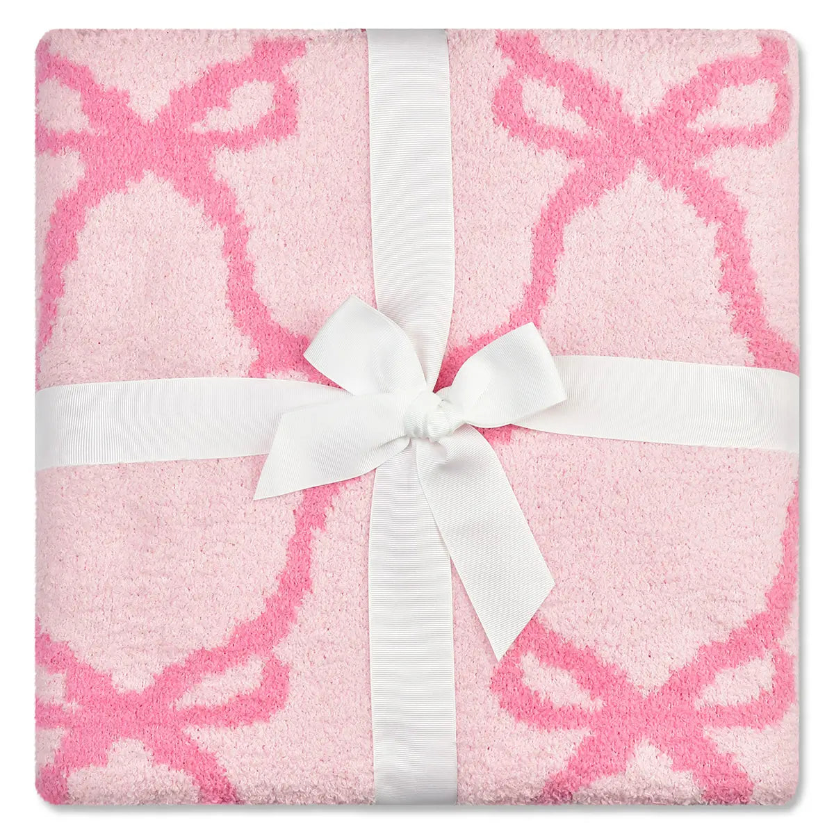 Iscream Sweet Trellis Bow Cozy Knit Blanket