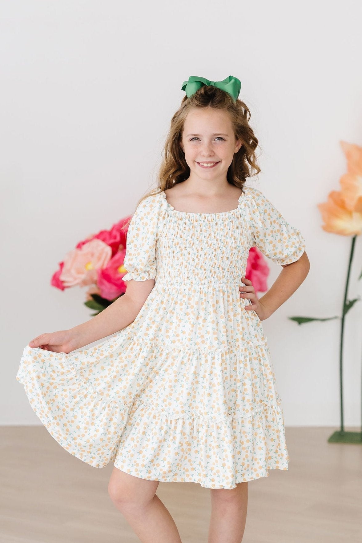 Mila & Rose Marvelous Marigolds Smocked Ruffle Dress