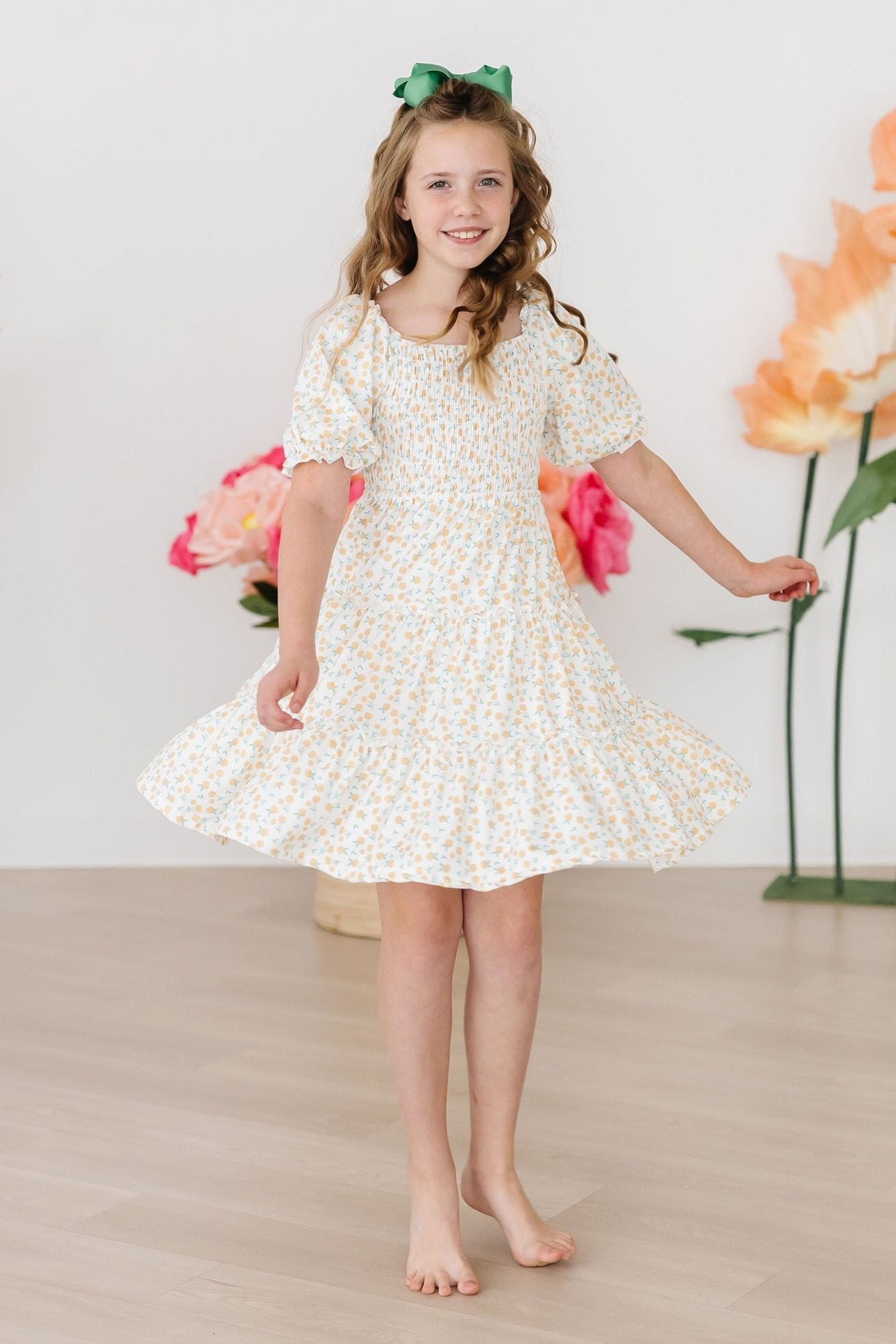 Mila & Rose Marvelous Marigolds Smocked Ruffle Dress