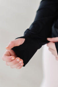 Mila & Rose Balanced Black Full-Zip Ruffle Active Jacket