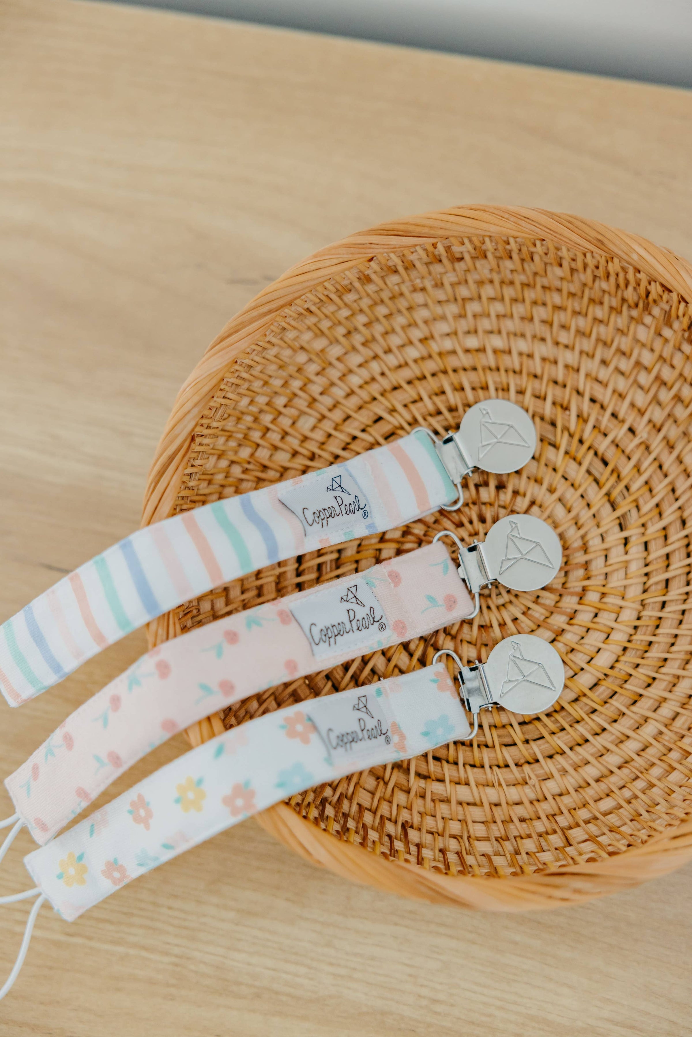 Copper Pearl Binky Clips |Cheery