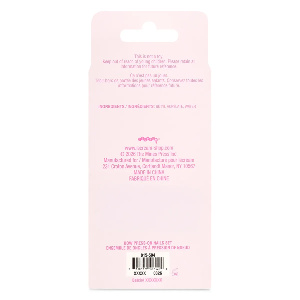 Iscream Bow Press On Nails