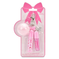 Iscream Bows Lip Gloss & Lip Oil Key Chain Set