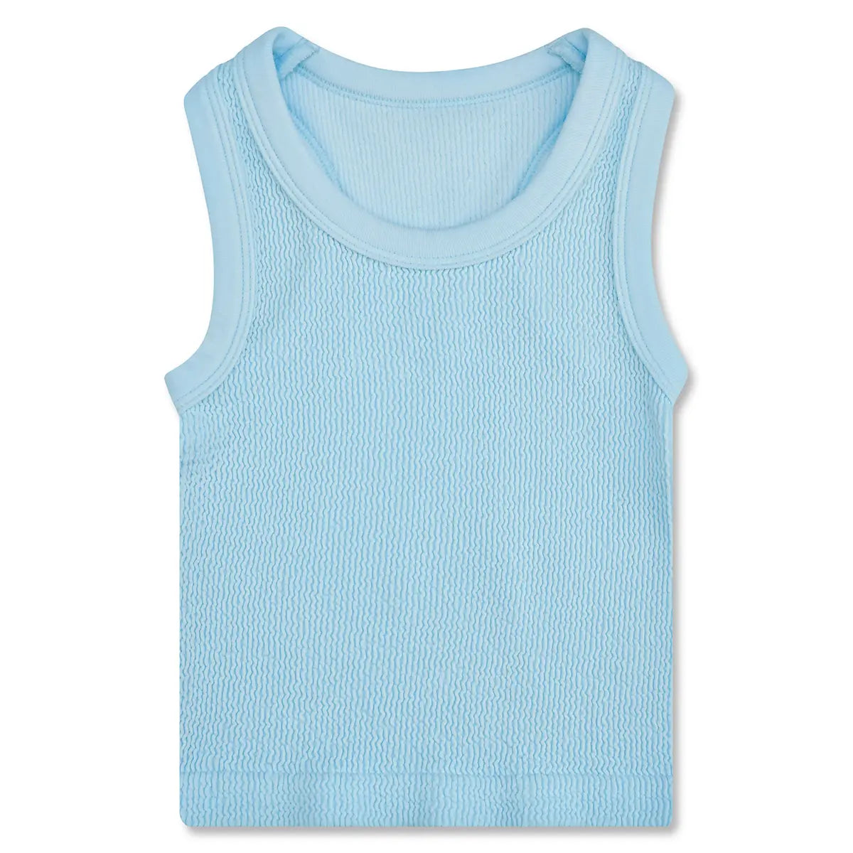 IScream Light Blue Smocked Racerback Tank Top