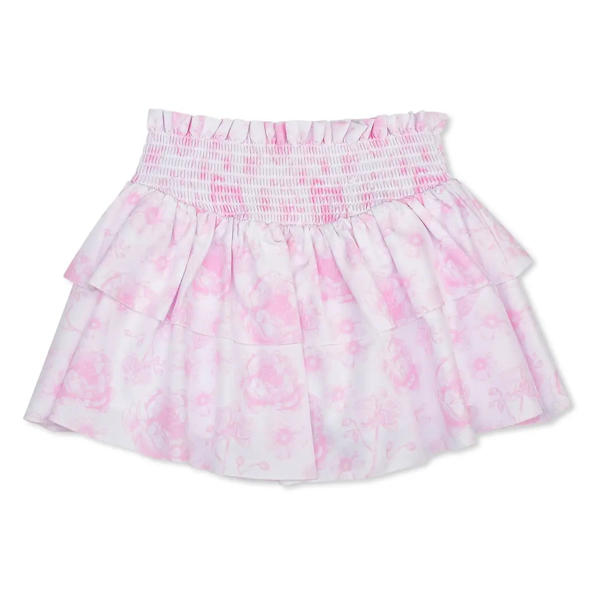 IScream Pink Toile Shirred Tiered Skort