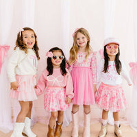 Coquette Bow Patch Trucker Hat - Pink/White - Kids Bows