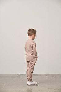 Long Sleeve Ribbed Tee - Mushroom