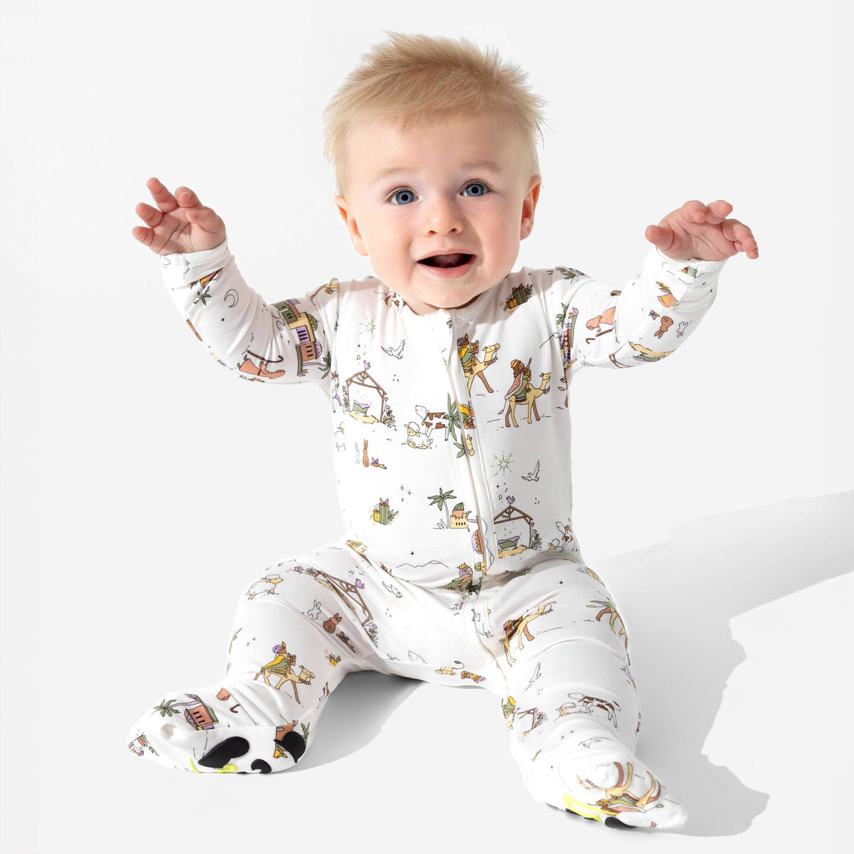 Yule Tide Bamboo Convertible Footie