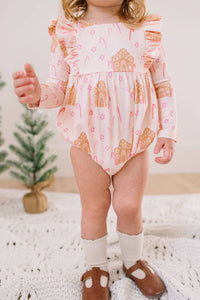 Leah Romper in Gingerbread | Baby Bubble