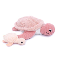 Les Ptipotos Sauvenou Turtle Plush Toy Mother And Her Pink Baby