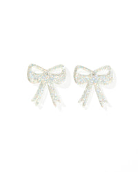 Sophia Bow Earrings - Iridescent Glitter