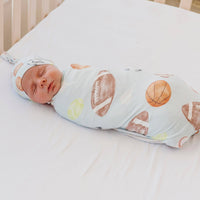 Knit Swaddle Blanket - Sports Medley